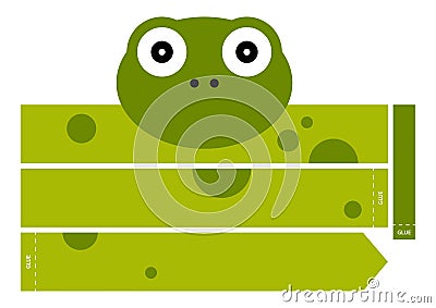 Frog headband. Frog paper crown Vector Illustration