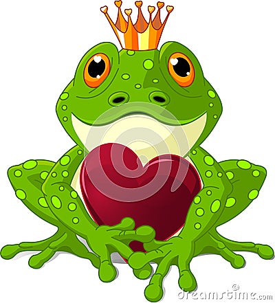 Frog with heart Vector Illustration