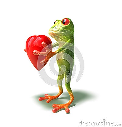 Frog with a heart Stock Photo