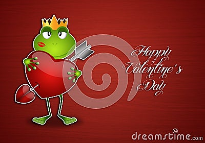 Frog with heart Stock Photo