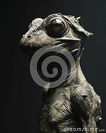 frog human animal hybrid on dark background Generative AI Stock Photo