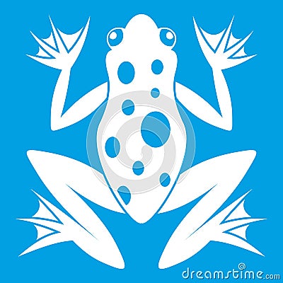 Frog icon white Vector Illustration