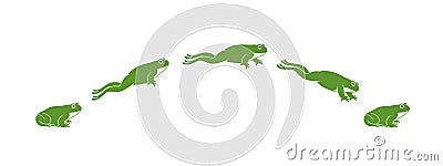 Frog jumping. Isolated frog jumping on white background Vector Illustration