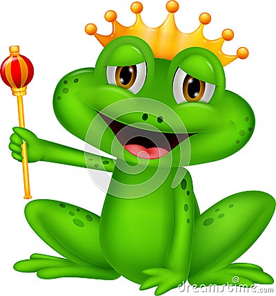 Frog king cartoon Vector Illustration