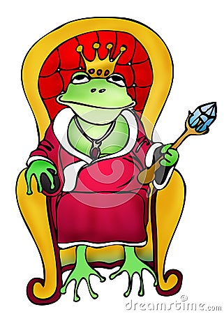 Frog king outline illustration Cartoon Illustration