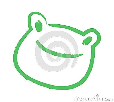 Frog linear children drawing Vector Illustration