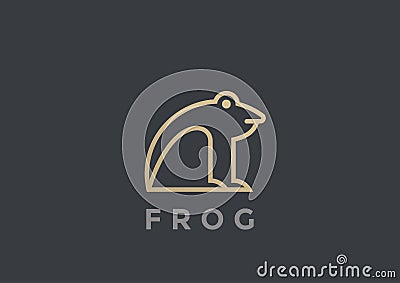 Frog Logo vector design template geometric Linear Vector Illustration