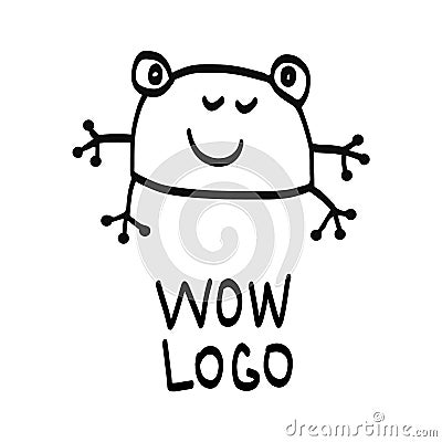 Frog minimalistic logo design Vector Illustration