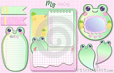 Frog note pad Vector Illustration