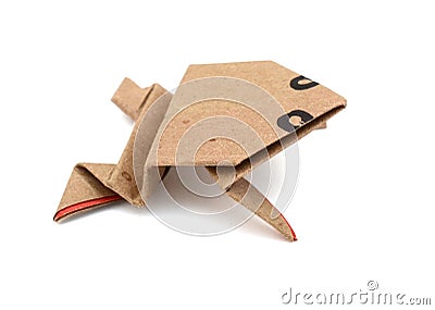 Frog paper origami Stock Photo