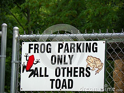 Frog Parking Only All Others Toad Stock Photo