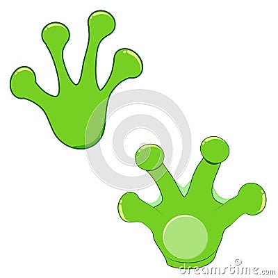 Frog paw. Footprint of the tree frog Vector Illustration