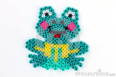 Frog perler beads. Stock Photo