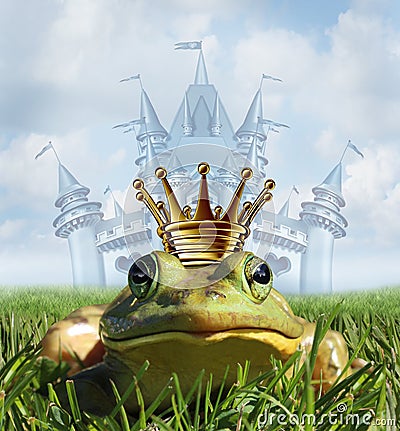 Frog Prince Castle concept Stock Photo