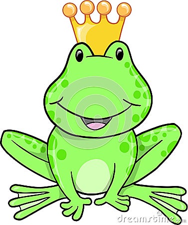 Frog Prince Vector Vector Illustration