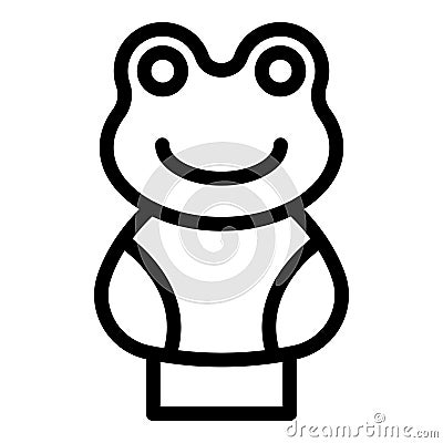 Frog puppet toy icon outline vector. Theatre show Vector Illustration