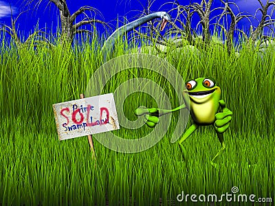 Frog Sells Swamp Land Stock Photo