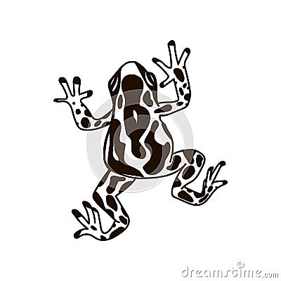 Frog silhouettes vector image black Cartoon Illustration