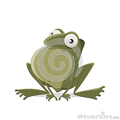 Funny vector illustration of a cartoon frog with vocal sac Vector Illustration