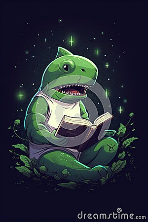 frog with a wand frog with a gift Cartoon Illustration
