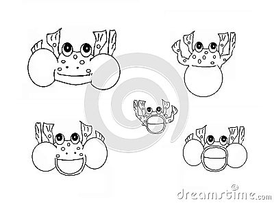 Frogs, colouring book page uncolored Stock Photo