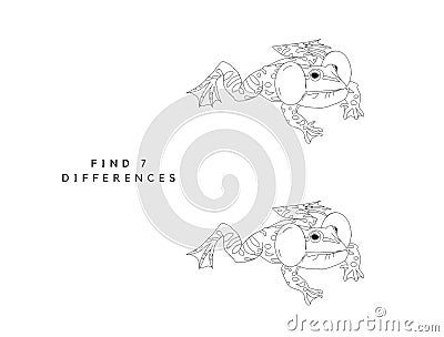 Frogs, colouring book page uncolored Stock Photo