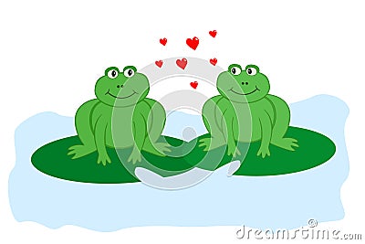 Frogs in love Vector Illustration