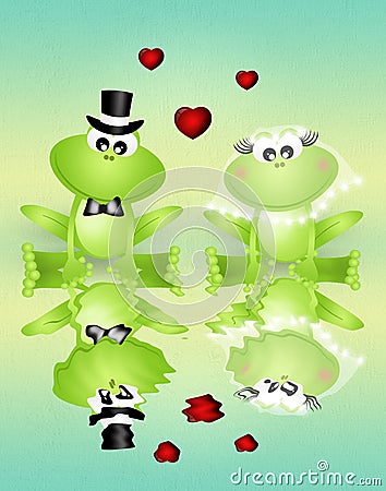 Frogs in love Stock Photo