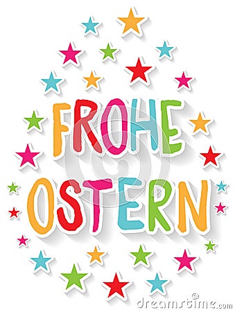 Frohe Ostern Happy Easter german Easter egg vector Vector Illustration