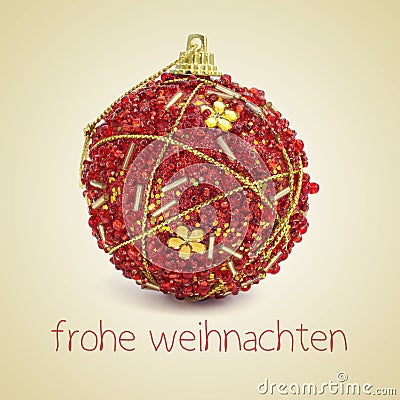 Frohe weihnachten, merry christmas in german Stock Photo