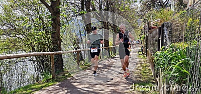 People running in Frohnleiten, Steiermark, Austria. Editorial Stock Photo