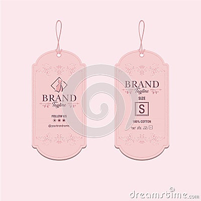 Front and back fashion label tag design Vector Illustration