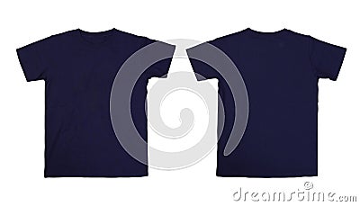 Front and back navy blue tshirt Stock Photo