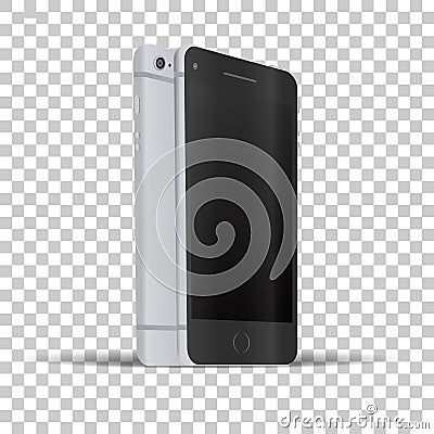 Front and back view of phone Vector Illustration
