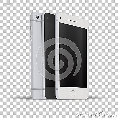 Front and back view of phone Vector Illustration