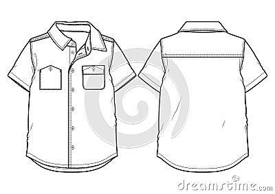 Short-sleeved summer shirt Vector Illustration