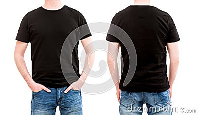 Front and back view tshirt template. Stock Photo