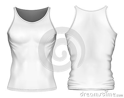 Front and back views of mens singlet Vector Illustration