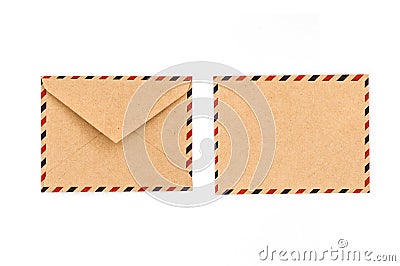 Front and back of vintage manila envelope Stock Photo