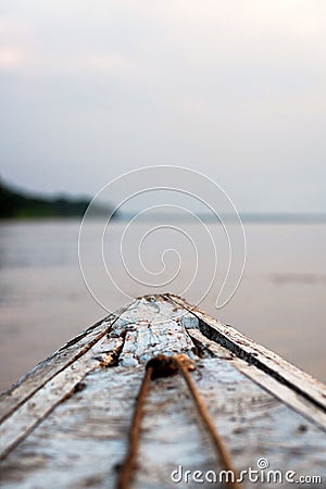 Shallow depth of field image, front of boat / canoe Stock Photo