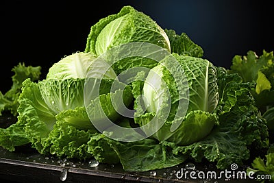 Front Cabbage View Fresh Cabbage on the dark table Diet Mature Purple Stock Photo