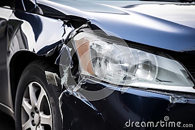 Front crashed car auto. Generate AI Stock Photo