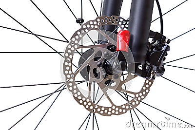 Front disc brake for mountain bike Stock Photo