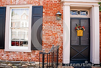 Front Door of Brick House Stock Photo