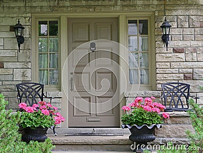 Front door of house Stock Photo