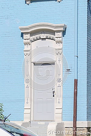 Front door of an Italianate home Stock Photo