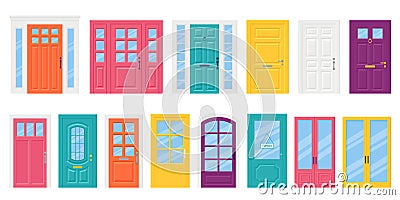 Front door, doorway in flat design. Vector illustration Vector Illustration