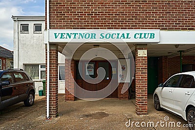 Front door of Ventnor social club in the town of Ventnor on the Isle of Wight Editorial Stock Photo