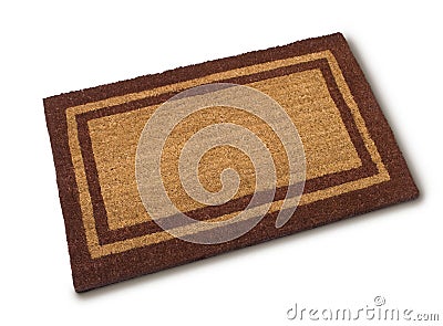 Front Door Welcome Mat Stock Photo