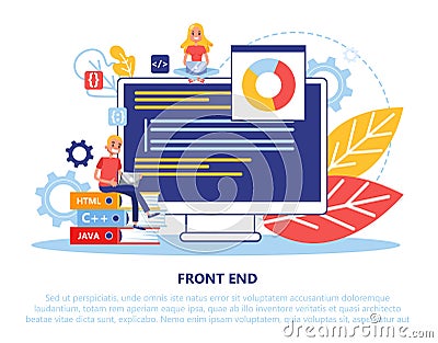Front end development concept. Programming and coding Vector Illustration